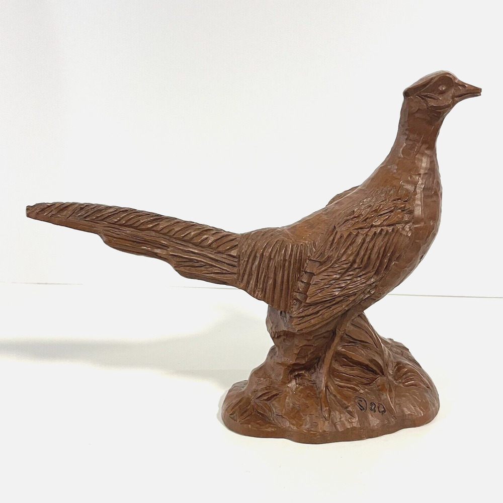 Vintage Pheasant Statue Figurine Brown USA Made Mid Century Red Mill Retro Decor